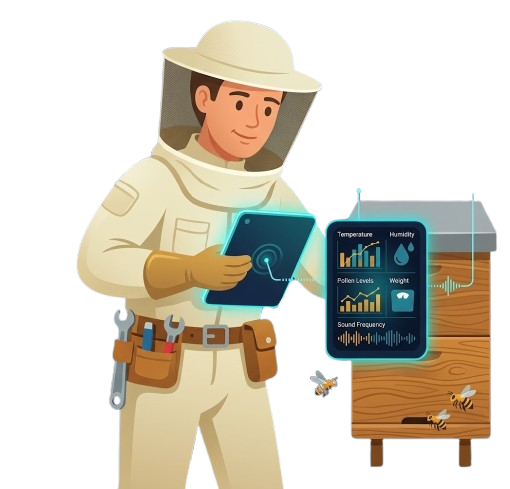 Ilustración del apicultor BeeHappy